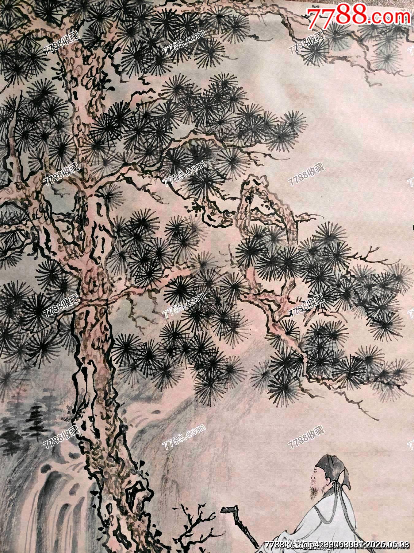 李苦禪弟子、榮寶齋簽約畫(huà)家、08年北京奧運(yùn)會(huì)開(kāi)幕式藝術(shù)主創(chuàng)張軍作品《東坡觀瀑》_價(jià)格150元_第4張_