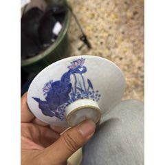 大尺寸清乾隆青花山水图盖盒__【7788旧书网】