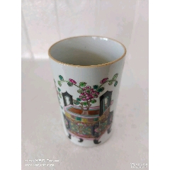 解放文*手繪鐘鼎插花筆筒