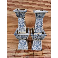 清中期青花缠枝莲囍字大卷缸文房器直径25cm高23cm__【7788旧书网】