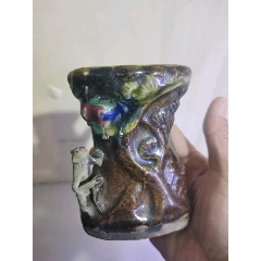 印度小叶紫檀满牛毛纹金星老料大笔筒直径15厘米左右高16厘米左右重两斤