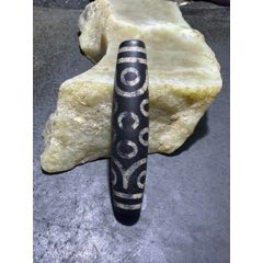 藏区回流红肉莲花三眼天珠镶嵌S925银文殊菩萨吊坠尺寸：高38毫米__