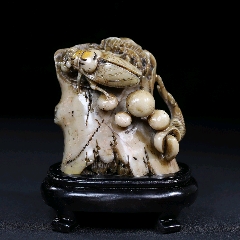 珍品旧藏．篆刻家昌硕作。精品寿山石田黄级（硬料）田黄石山水人物故事