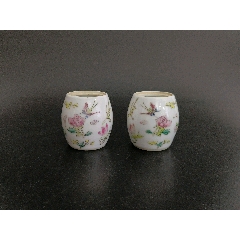 全品）清末民初开窗五彩山水纹赏瓶尺寸高25cm__【7788毛笔收藏】