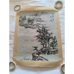 吳湖帆山水國畫送友人總長約73cm寬約55cm