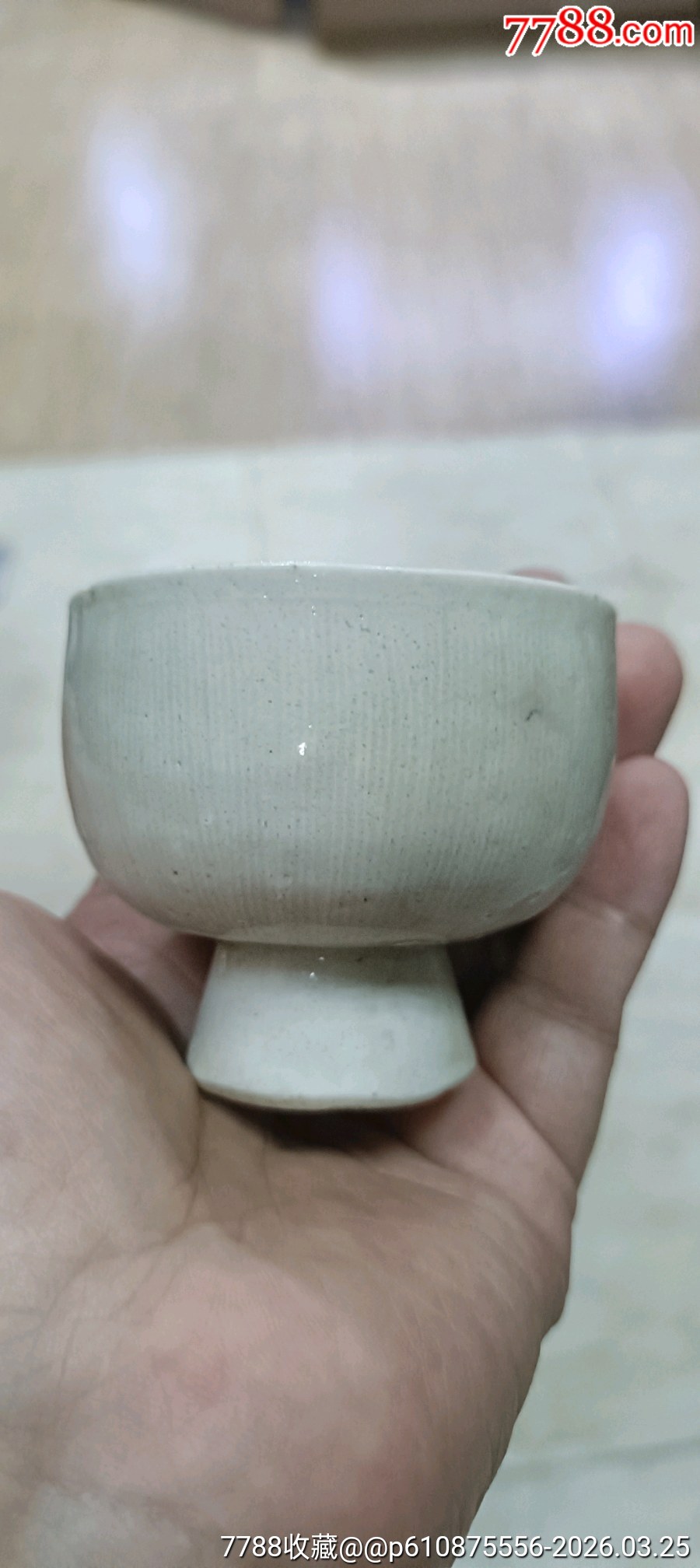 宋代，青白釉高脚杯__【7788青白瓷收藏】