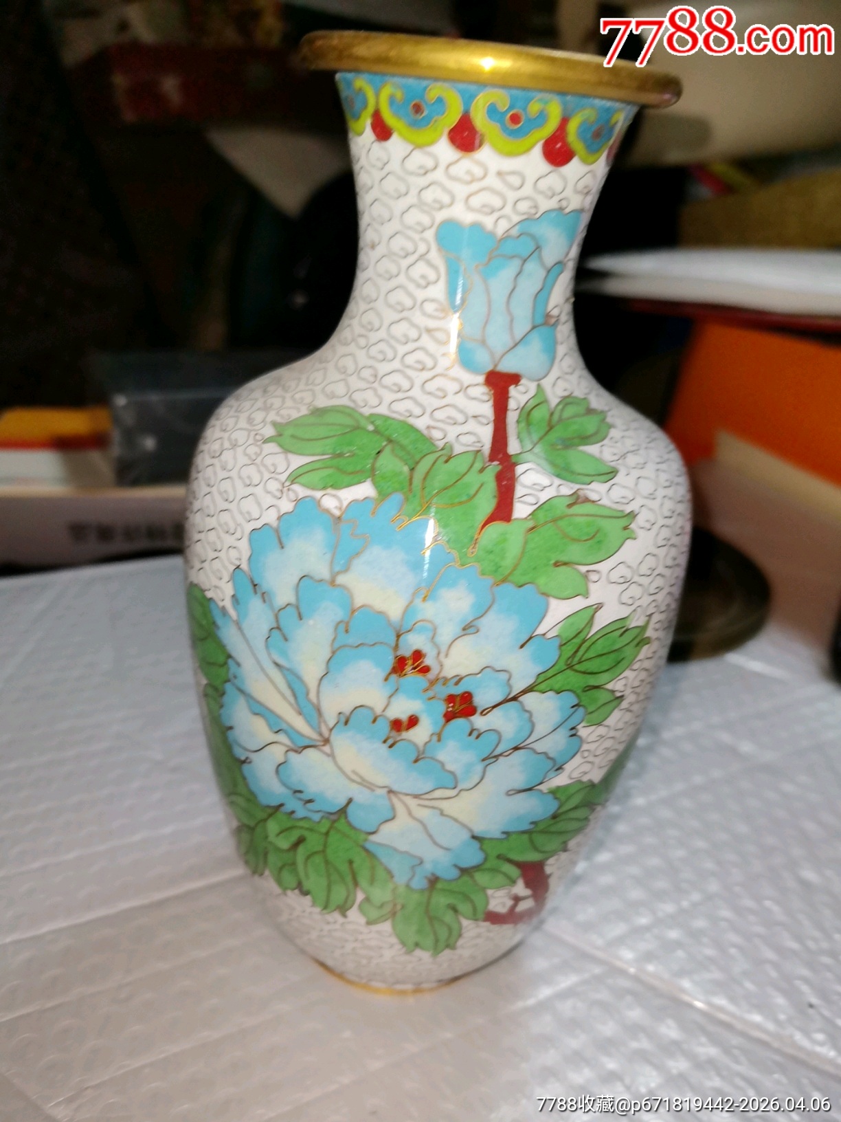 景泰蓝花瓶一个，品相如图，欢迎收藏__【7788收藏】