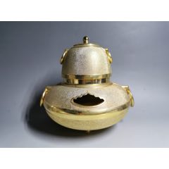 日本回流精工狮子钮铜香炉，品相好，手感重，轻微使用痕迹，高17公分