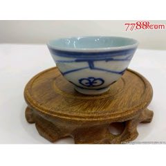 清乾隆青花山水楼阁纹花口桃钮盖锅__【7788收藏】