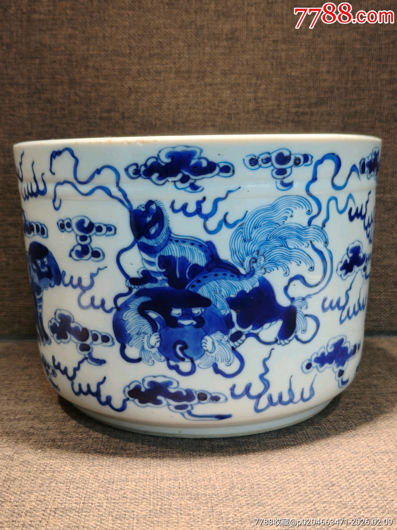 清道光老文物商店库出超细路青花七世同堂香炉__【7788小全张】