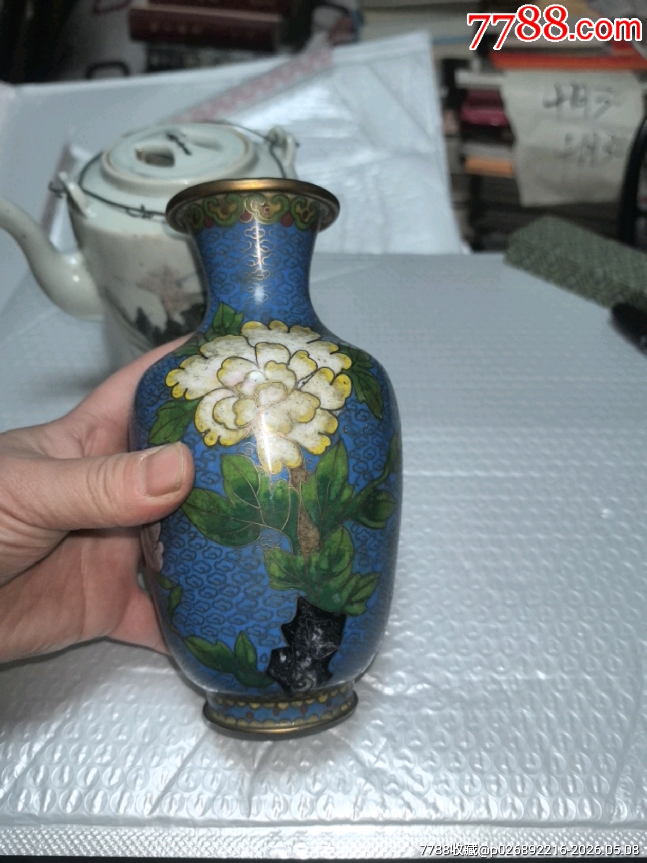 景泰藍(lán)花瓶一個(gè)，品相如周，歡迎收藏_價(jià)格70元_第8張_