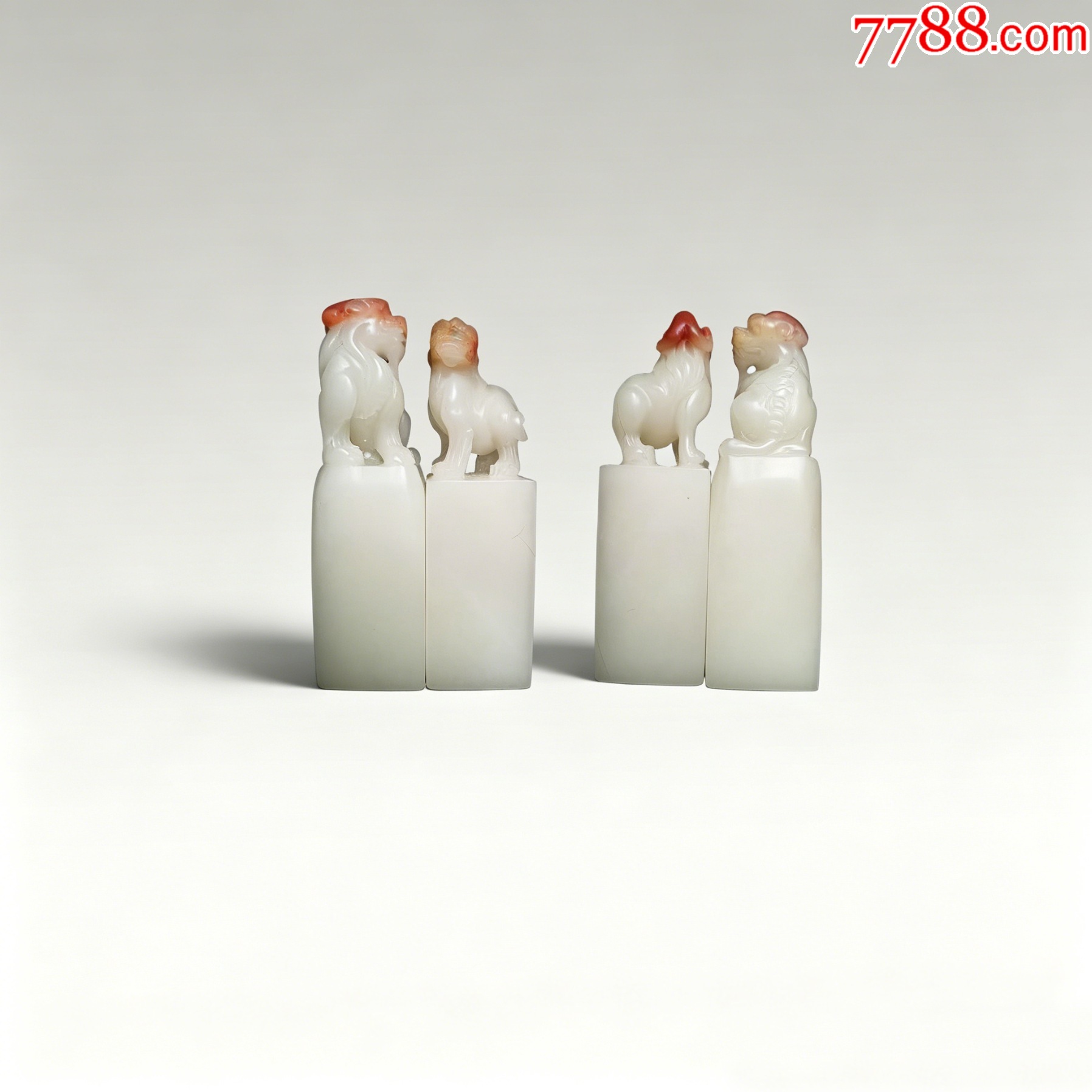 寿山芙蓉石瑞兽钮对章?__【7788红宝书】