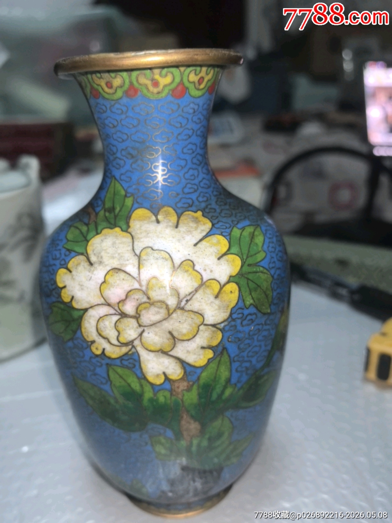 景泰藍(lán)花瓶一個(gè)，品相如周，歡迎收藏_價(jià)格70元_第1張_