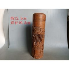 紫檀木雕刻笔筒摆件，满金星牛毛纹清晰，高17.5厘米，宽17.5厘米，重
