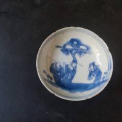 清康熙青花通景山水亭台楼阁纹盖罐__【7788收藏】