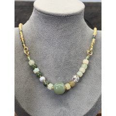 純天然和田玉水晶項鏈