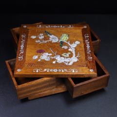 紫檀木雕刻祥龙纳福多宝盒收纳盒，满金星牛毛纹，全榫卯结构，选料精良