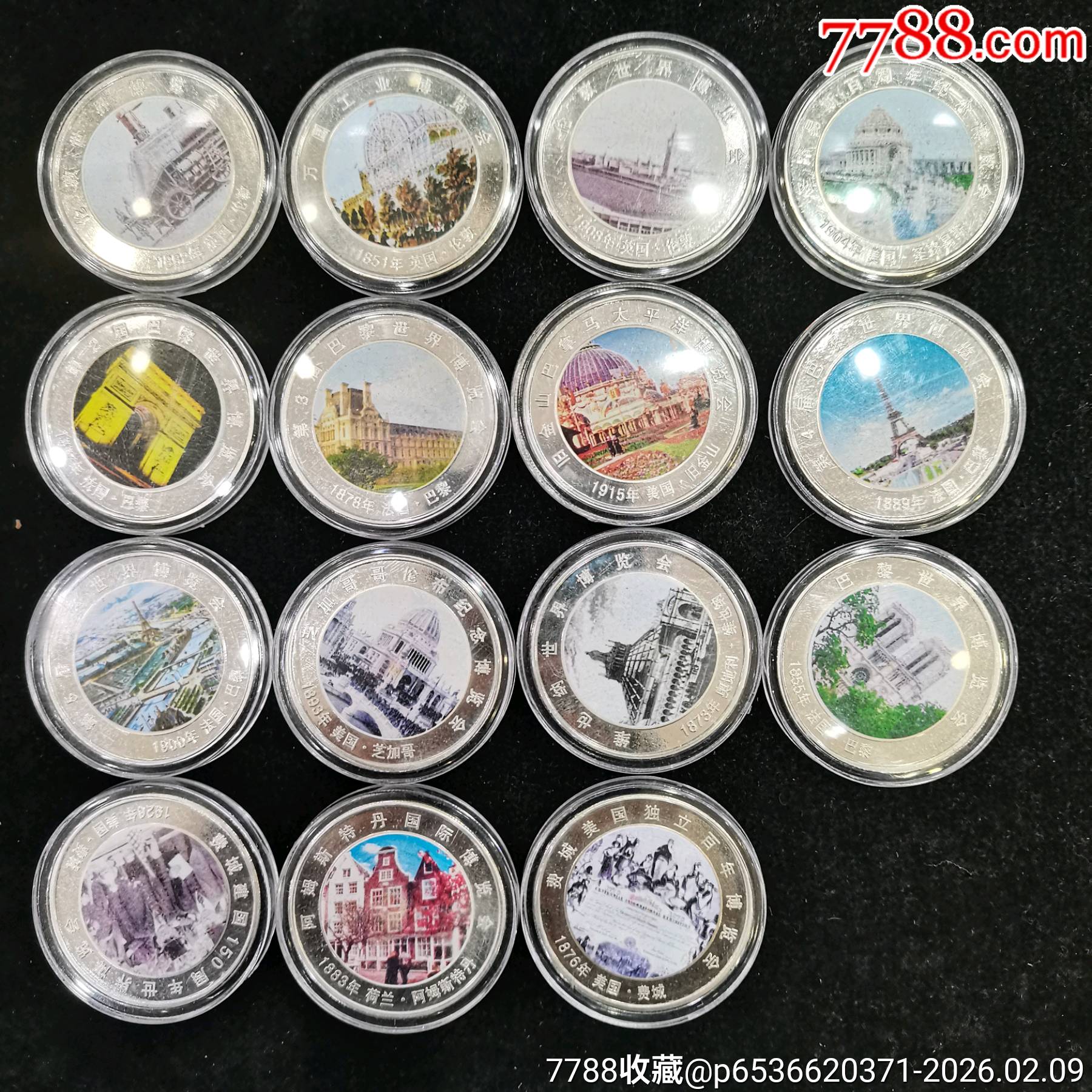 原味全新多國鍍銀彩色紀念章15枚一起拍_價格100元_第1張_