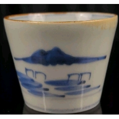 清康熙民窯青花山水醬口直筒杯(au44683313)_7788商城__七七八八商品交易平臺(7788.com)