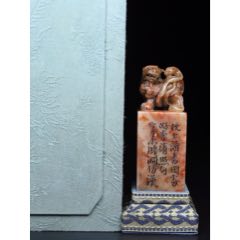 珍品旧藏．篆刻家壬申年石如刻。精品寿山石田黄级田黄石古兽印章。石质