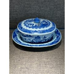 清乾隆通景山水亭臺(tái)樓閣蓋鍋三件套(zc44400642)