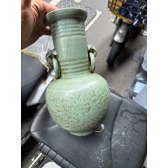 清乾隆豆青釉青花山水纹碗__【7788三用机】