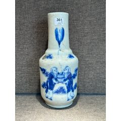清道光青花和合二仙搖鈴尊