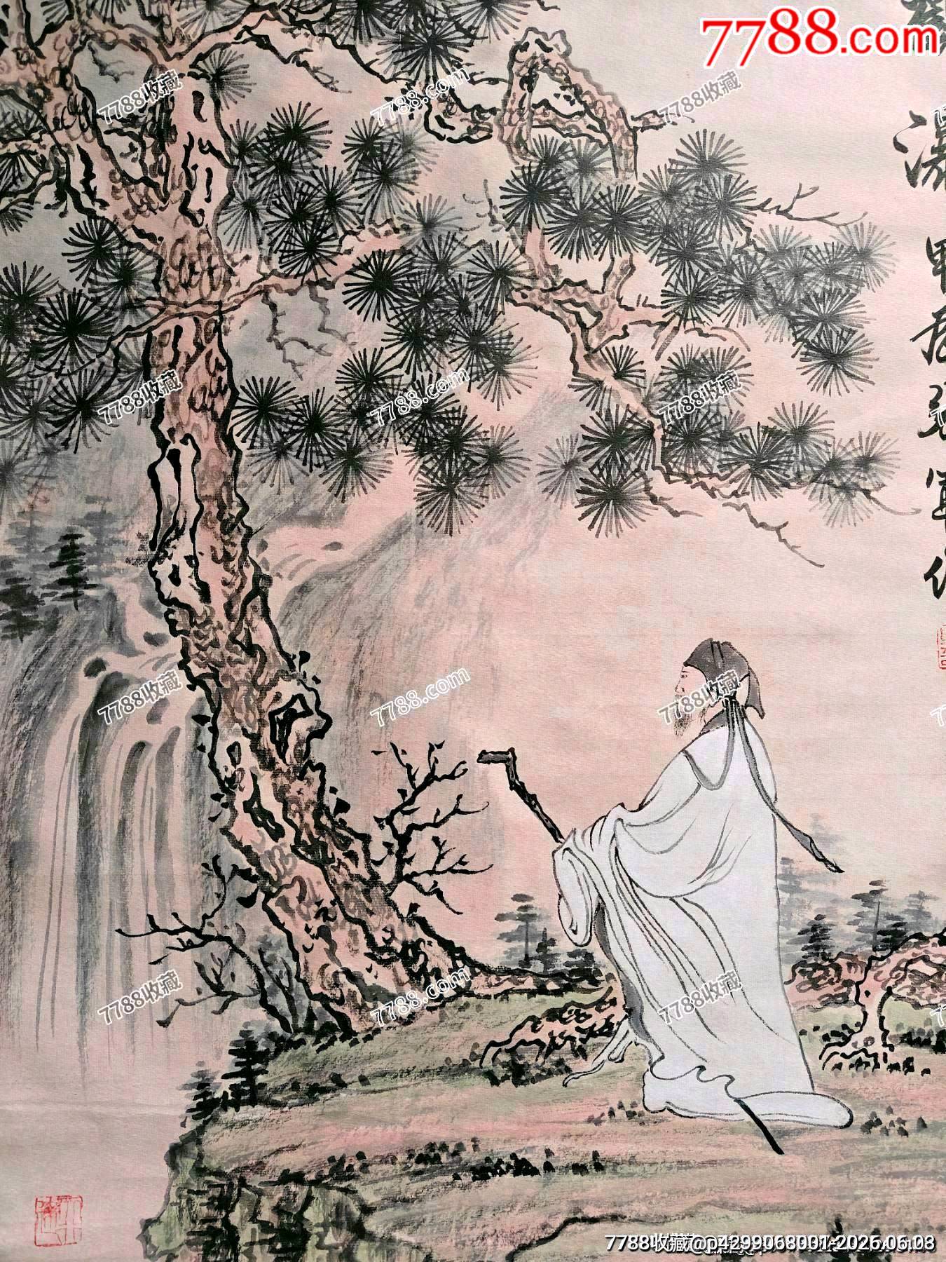 李苦禪弟子、榮寶齋簽約畫(huà)家、08年北京奧運(yùn)會(huì)開(kāi)幕式藝術(shù)主創(chuàng)張軍作品《東坡觀瀑》_價(jià)格150元_第3張_