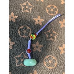 純天然A貨翡翠如意鎖手機(jī)掛件
