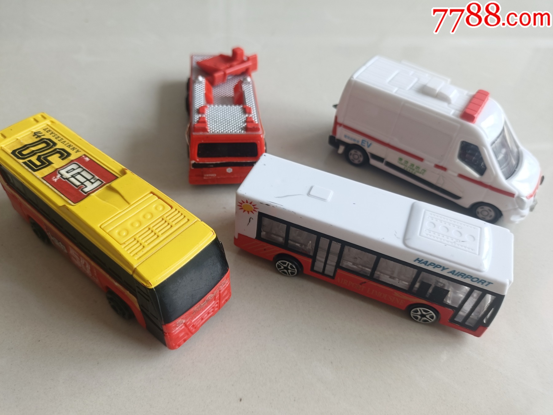 鐵皮塑料客車消防車玩具車兒童汽車模型玩具汽車80-90懷舊_價(jià)格3元_第2張_