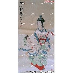 敦煌壁畫(huà)修復(fù)專(zhuān)家、中歐筆畫(huà)藝術(shù)交流大使、“敦煌幻彩畫(huà)派”開(kāi)創(chuàng)者李新作品《蟠桃獻(xiàn)壽
