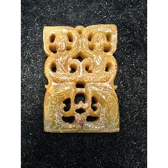 原味完美品純天然鏤空玉雕人物玉佩一塊