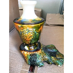 唐三彩花瓶一个(品相如图，欢迎收藏)__【7788商城】