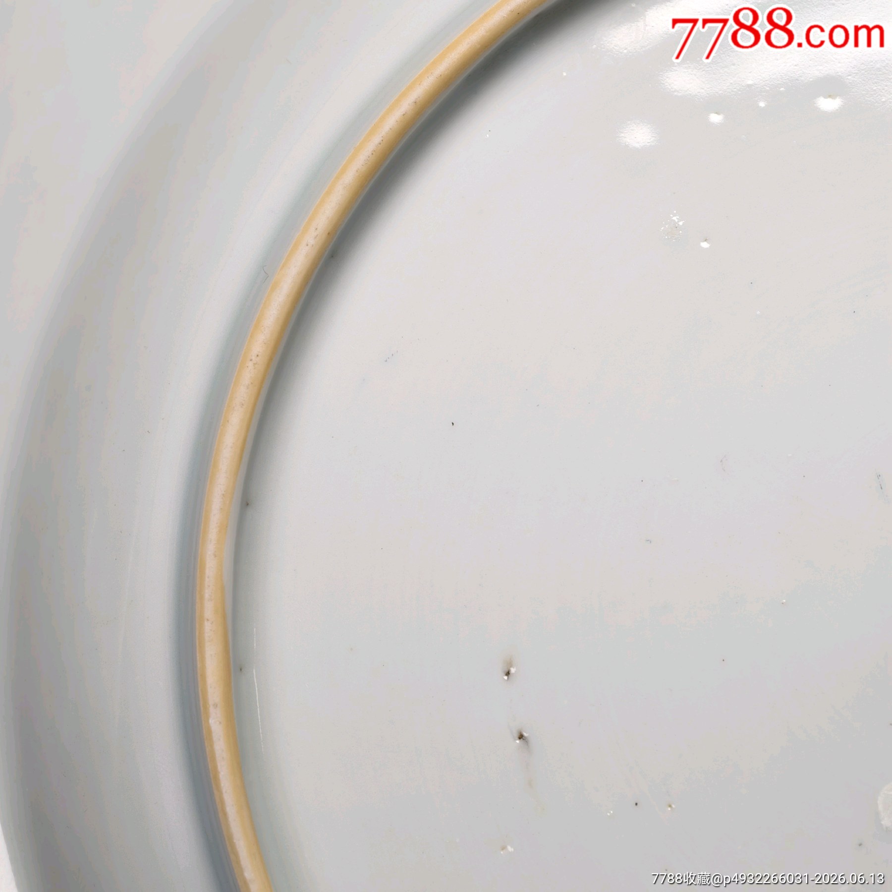 清康熙青花礬紅描金牡丹紋盤_價格2028元_第3張_