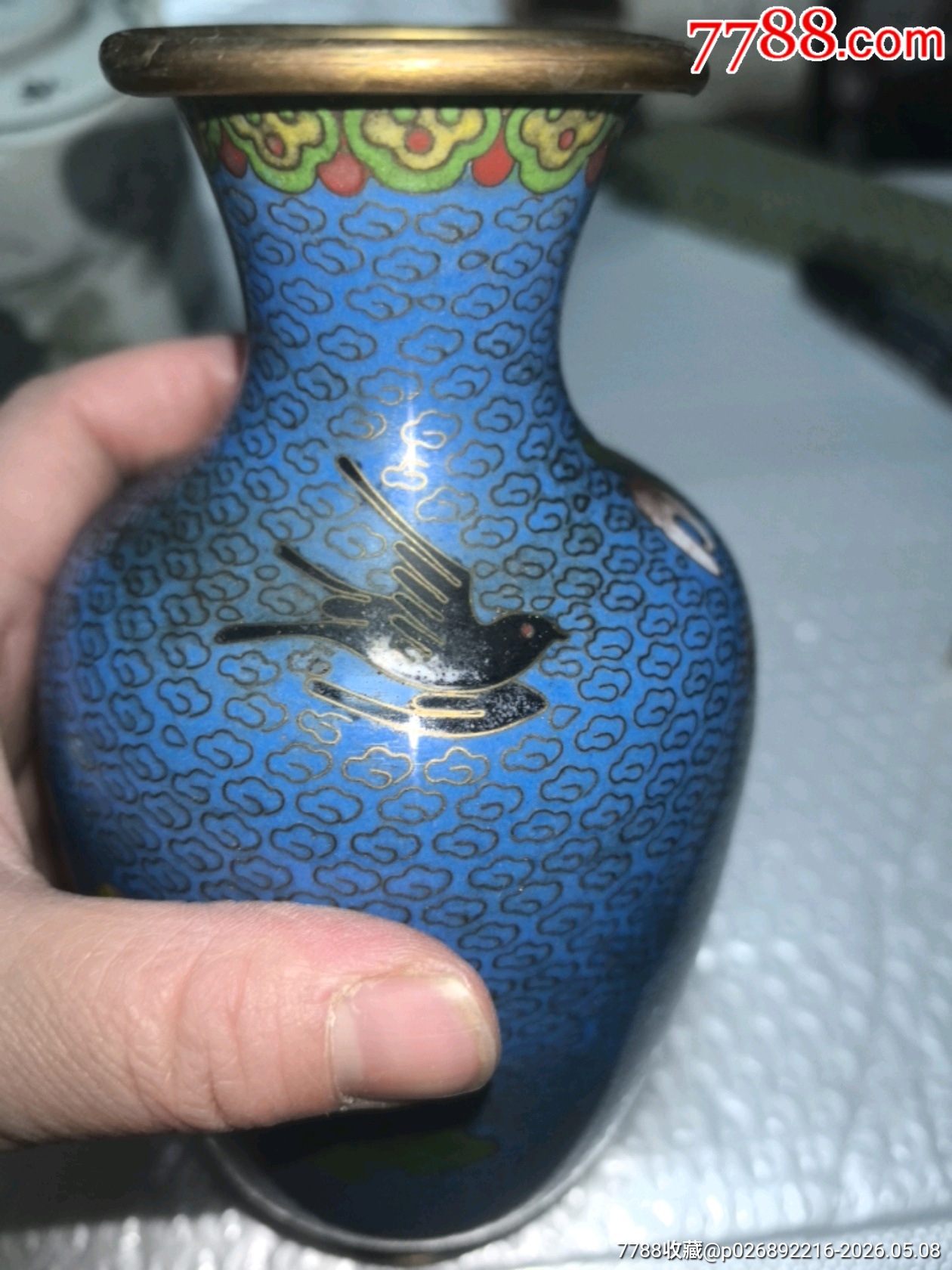 景泰藍(lán)花瓶一個(gè)，品相如周，歡迎收藏_價(jià)格70元_第12張_