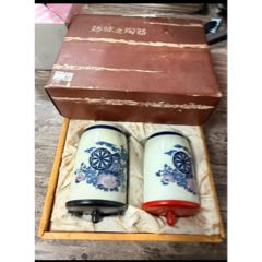 晚清民国青花山水纹印泥盒__【7788收藏】