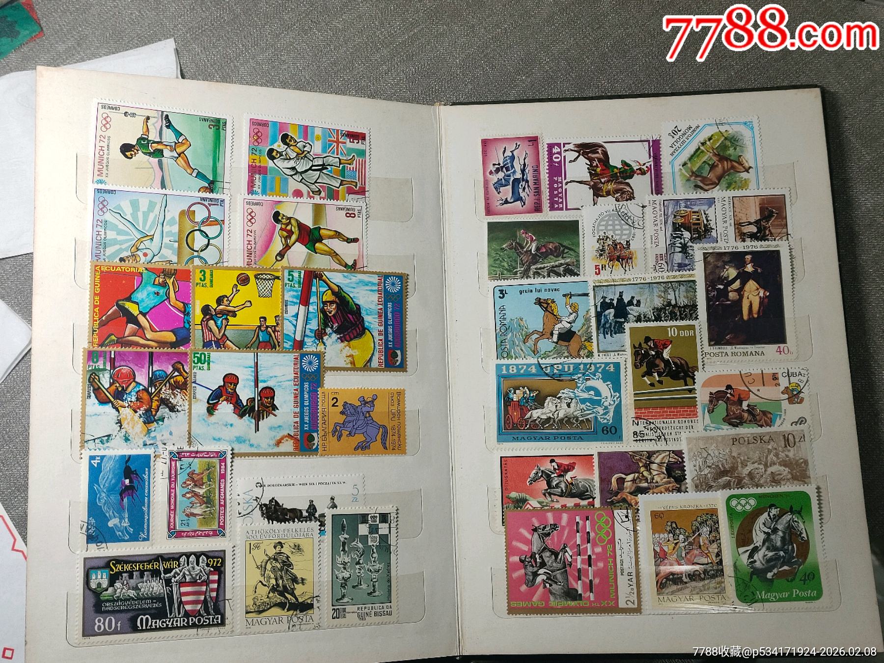 外國(guó)郵票一本（5）體育，馬等，品如圖看好下拍快遞發(fā)貨不包郵_價(jià)格88元_第8張_