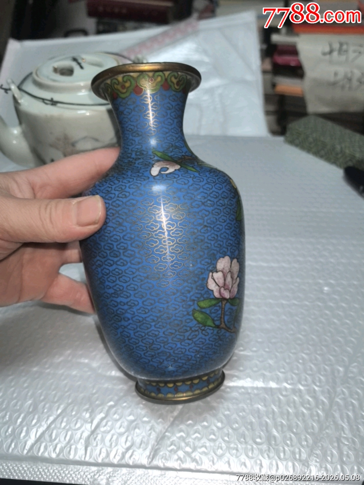 景泰藍(lán)花瓶一個(gè)，品相如周，歡迎收藏_價(jià)格70元_第13張_
