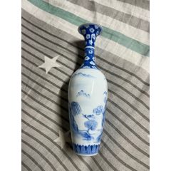 晚清青花山水人物纹茶碗__【7788收藏】