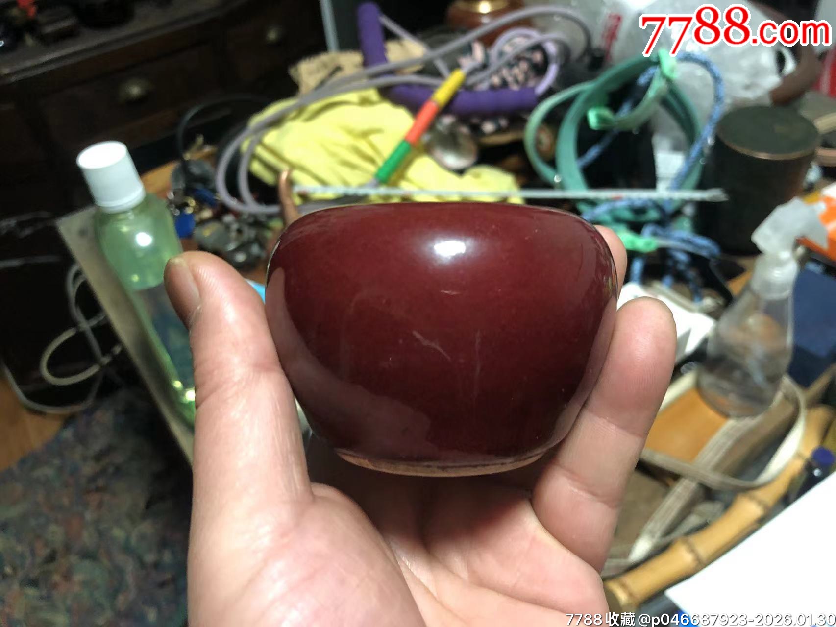 全品红秞水孟具体年份不详-水盂/砚滴-7788搪瓷收藏