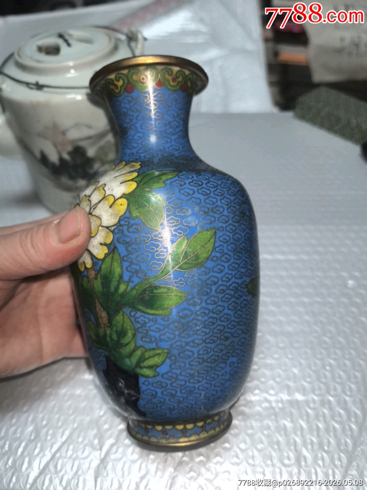 景泰藍(lán)花瓶一個(gè)，品相如周，歡迎收藏_價(jià)格70元_第9張_