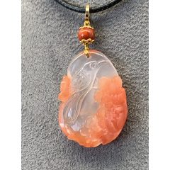 純天然南紅冰飄精品雕件