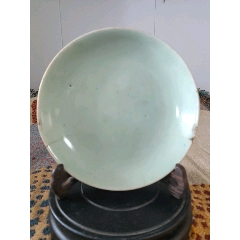 南宋龙泉窑梅子青釉折沿双鱼洗__【7788旧书网】