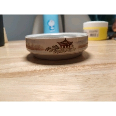 中国景德鎮  粉彩 茶入 煎茶道具  七十年代物 六七十年代景德镇粉彩山水__【7788收藏】