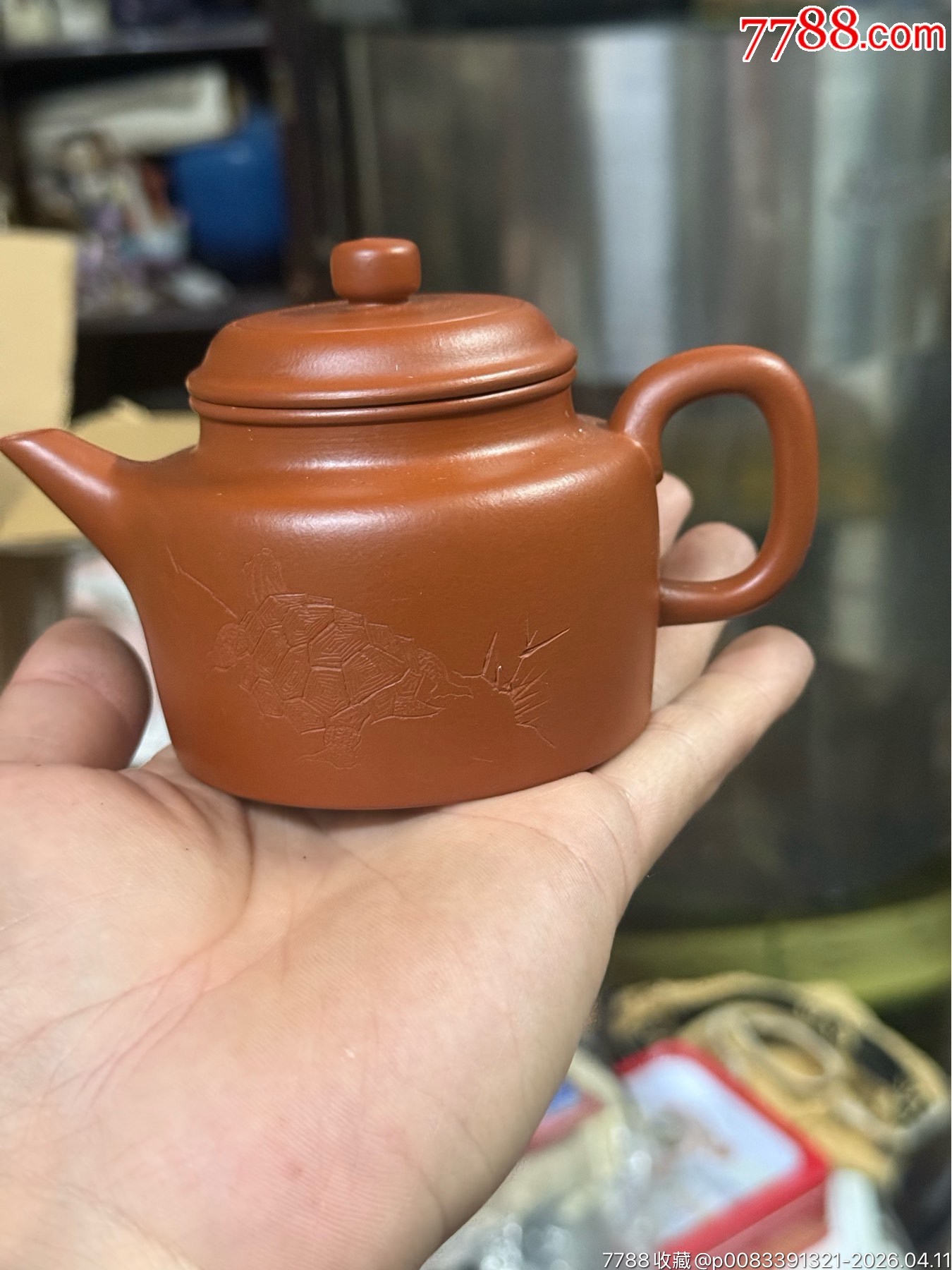 名家老朱泥紫砂壶小品壶，精工雕刻，完整，如图所见发货__【7788鼻烟壶