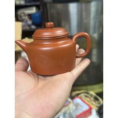 名家老朱泥紫砂壶小品壶，精工雕刻，完整，如图所见发货__【7788鼻烟壶
