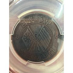原包浆真品河南省造当制钱二十文双旗铜币（中华民国）__【7788幻灯机】
