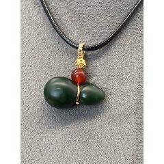 純天然和田玉碧玉老礦料葫蘆