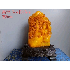 原味极美品寿山石雕山水人物“秋堂”篆刻底款印章一枚__【7788门票】