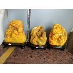 原味极美品寿山石雕山水人物“秋堂”篆刻底款印章一枚__【7788门票】